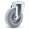 TENTE zwenkwiel elastisch rubber 125 3KO boutgat
