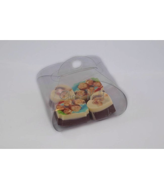 Bonbon hartje met foto logo 4 stuks