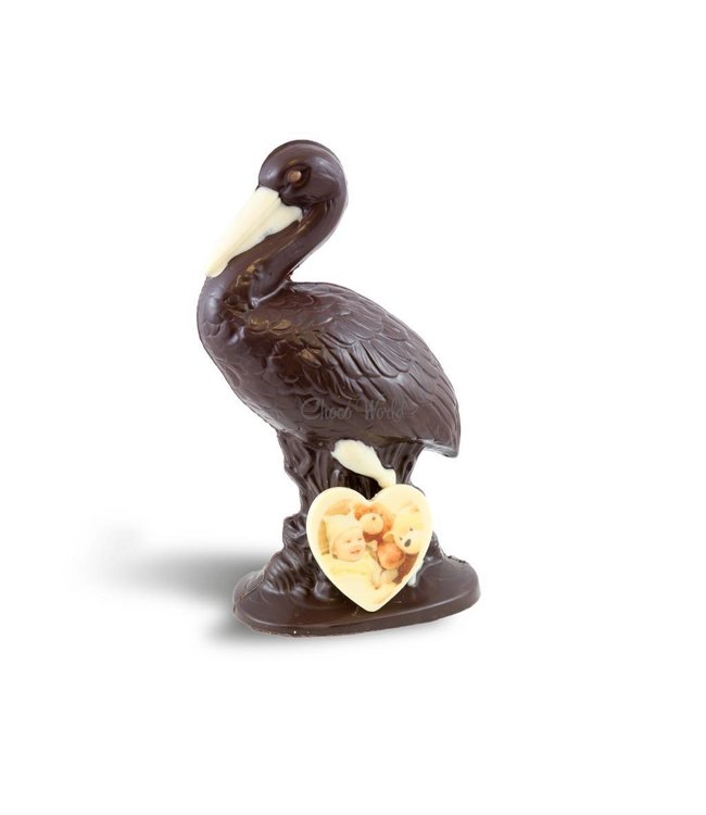 Chocolade ooievaar met foto