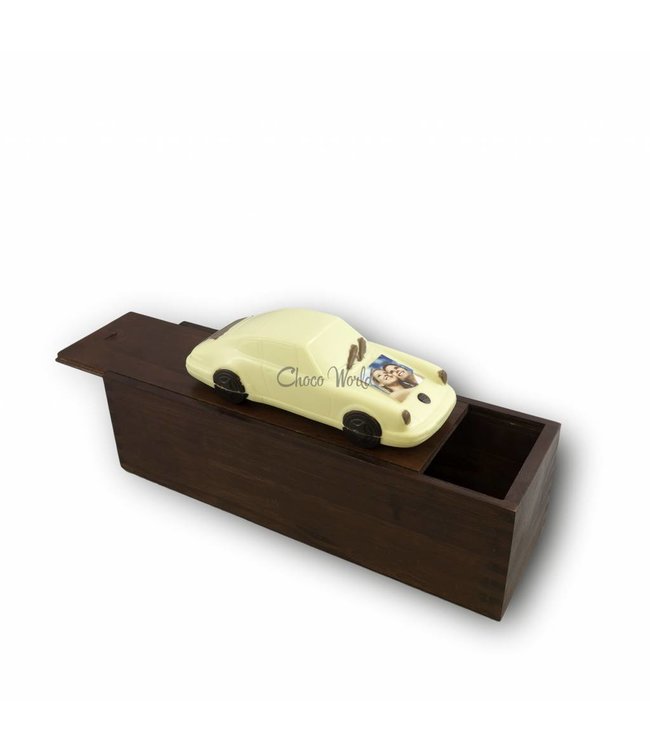 Chocolade auto met garage & foto