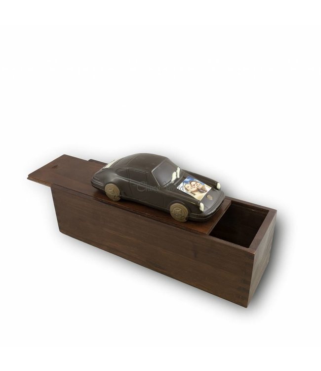 Chocolade auto met garage & foto