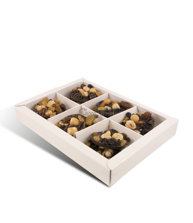 Chocolade flikken hazelnoot rozijn