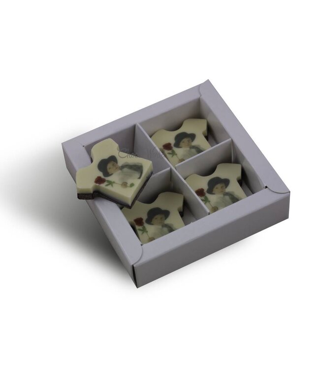 Chocolade t shirt 4 stuks