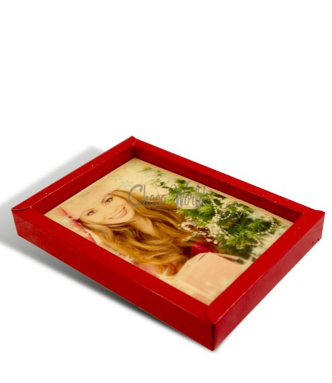 Chocolade kerstkaart middel met foto