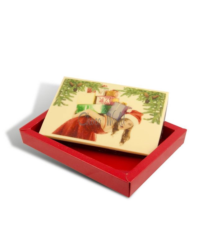 Chocolade kerstkaart middel met foto