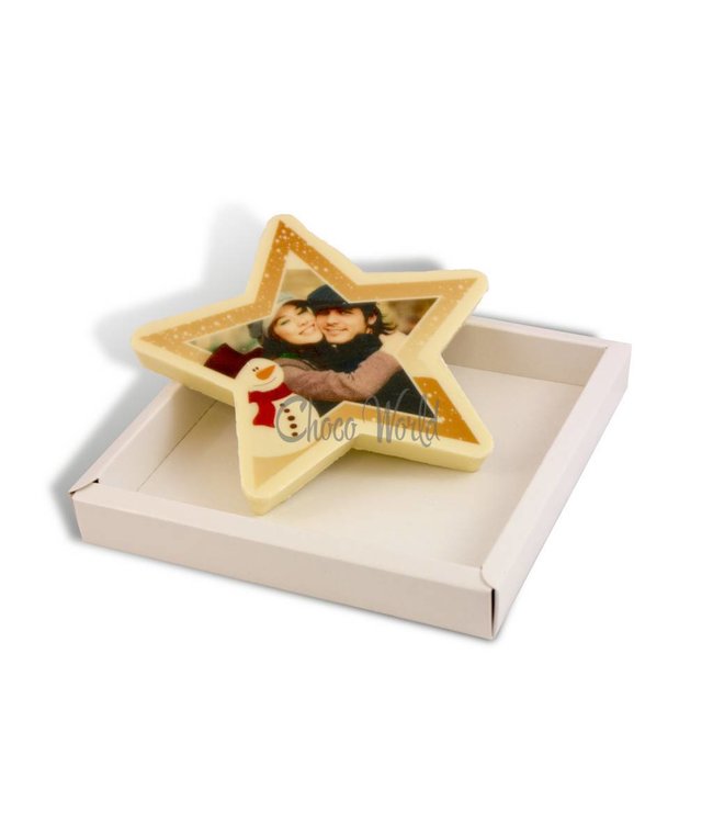 Chocolade kerstster (S) met foto