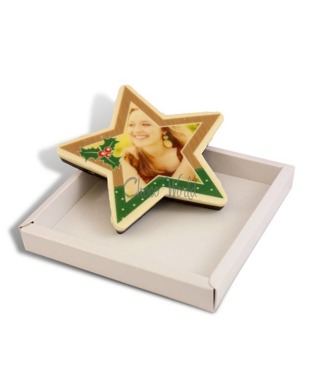 Chocolade kerstster (S) met foto