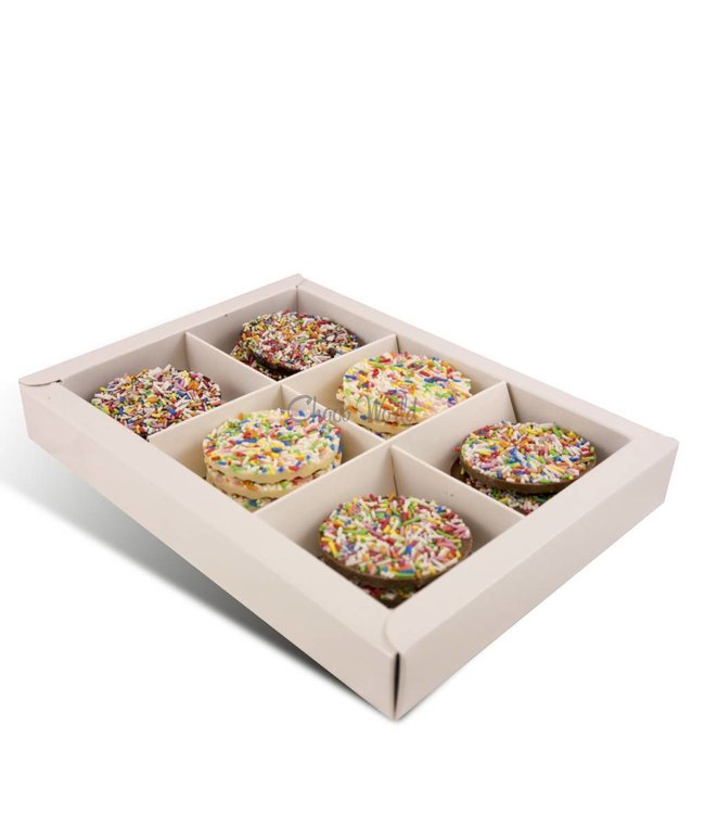 Chocolade flikken met gekleurde hagelslag