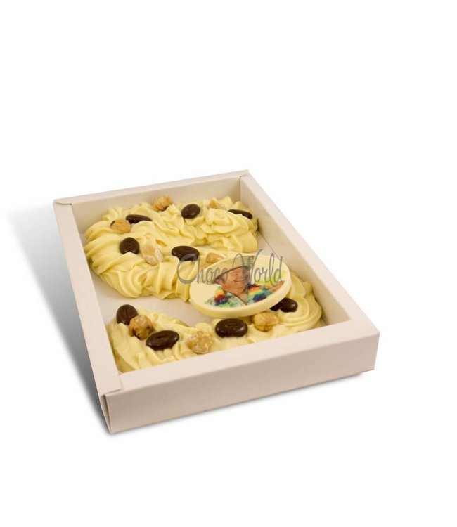 Chocolade spuitletter met foto