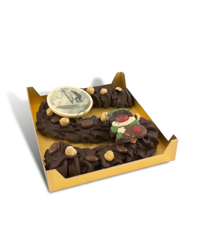 Luxe chocolade letter groot met foto