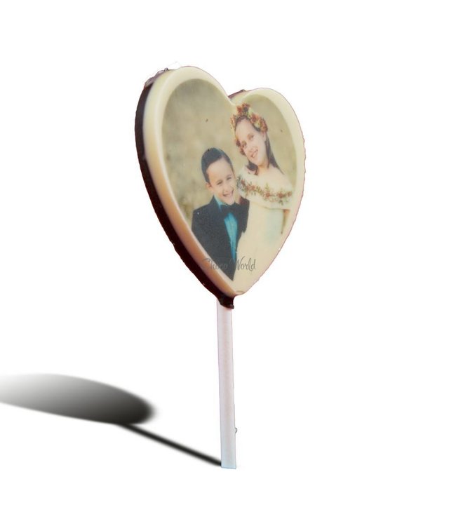 Chocolade lolly hartje 5 stuks