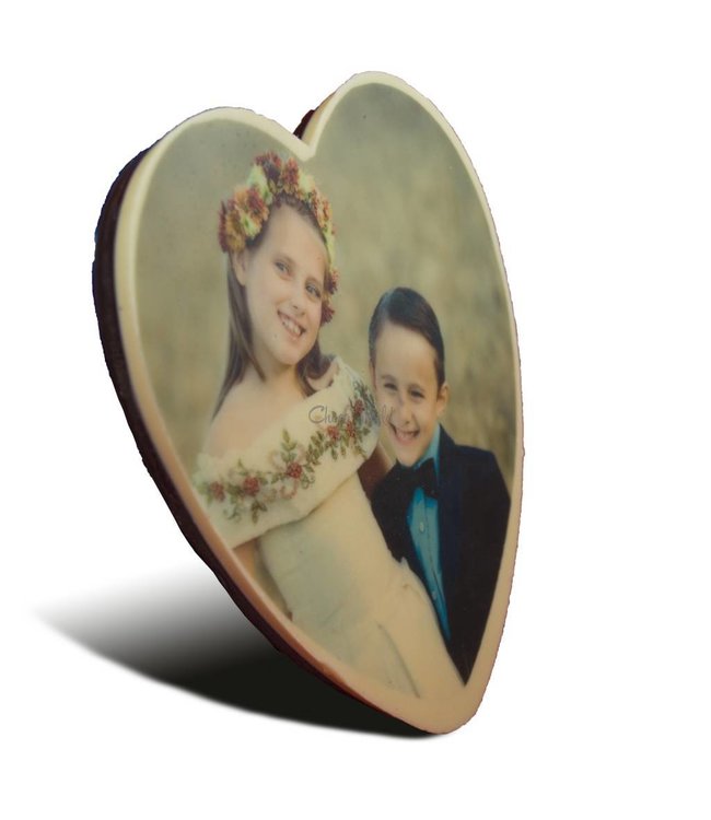 Chocolade hart (S) met foto