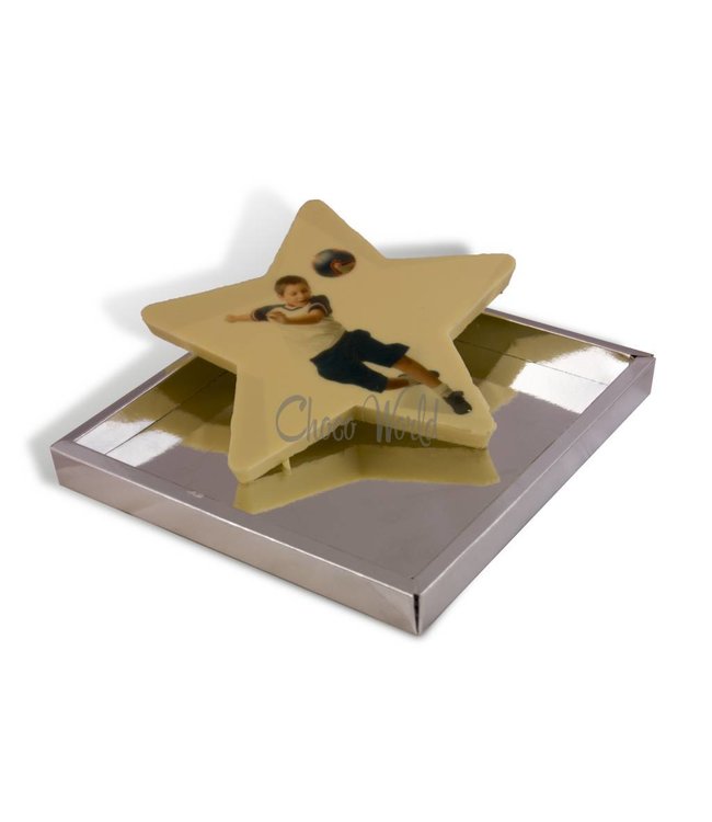 Chocolade grote chocolade ster met foto