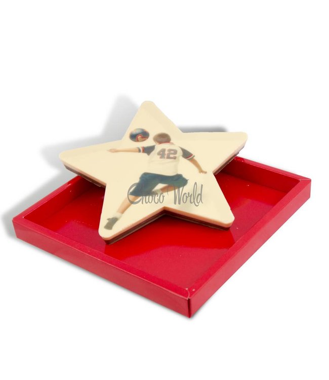Chocolade grote chocolade ster met foto