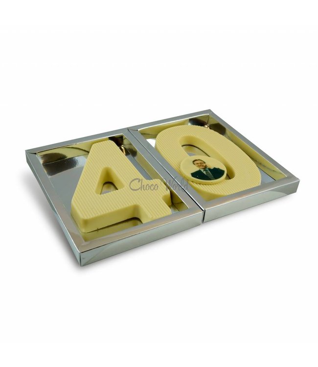 Chocolade cijfer groot dubbel met foto