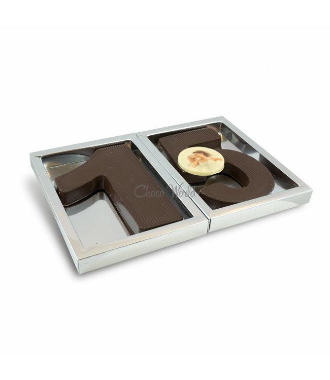 Chocolade cijfer groot dubbel met foto