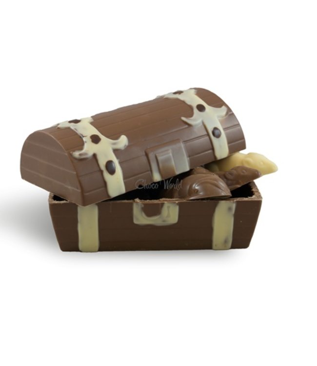 Chocolade schatkist met slagroom muizen