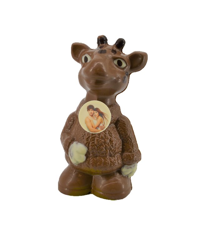 Chocolade giraffe met foto