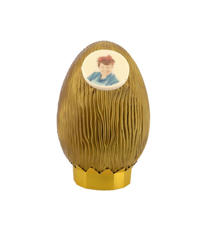 Chocolade gouden ei kingsize met foto logo