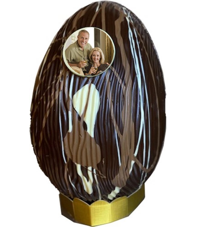 Chocolade paasei kingsize art deco met foto