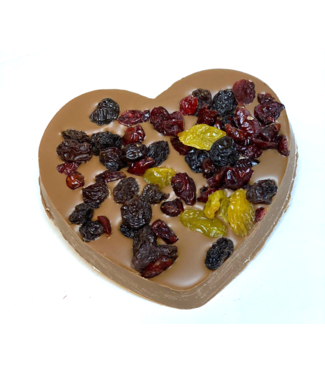 Chocolade hart (S) met cranberrie mix