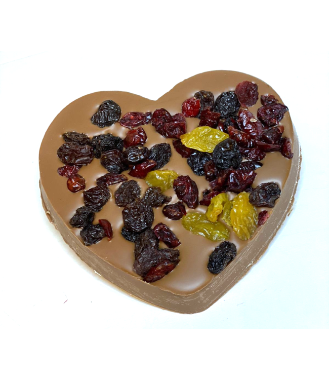 Chocolade hart (S) met cranberrie mix