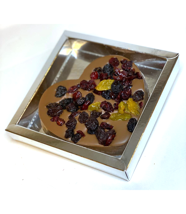 Chocolade hart (S) met cranberrie mix