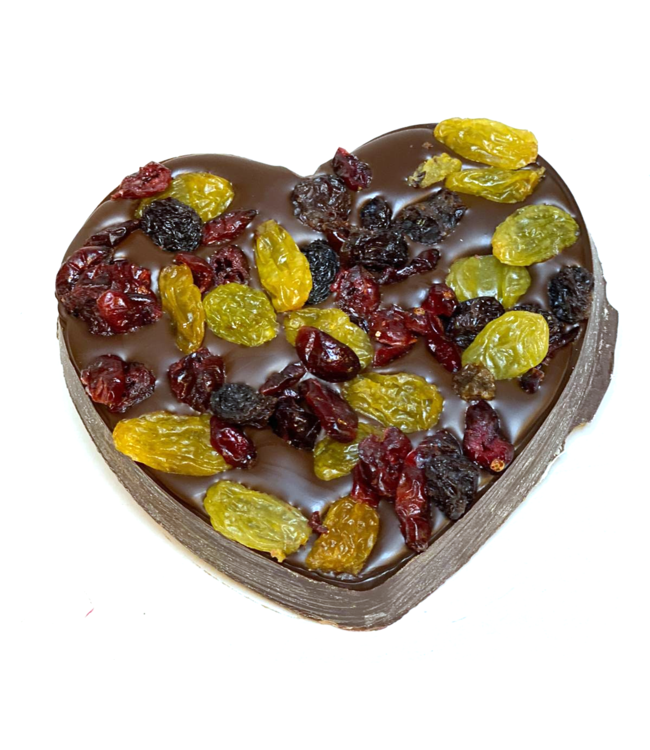 Chocolade hart (S) met cranberrie mix