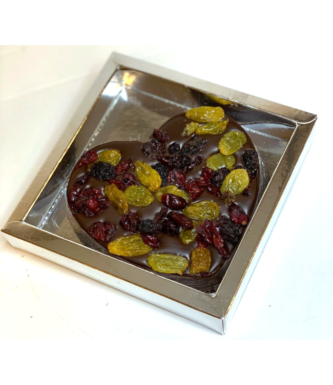 Chocolade hart (S) met cranberrie mix