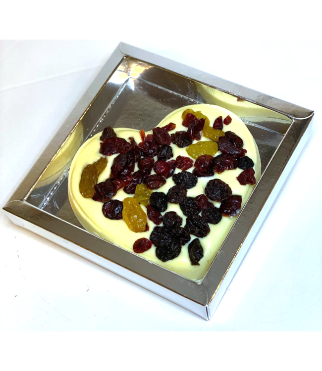 Chocolade hart (S) met cranberrie mix