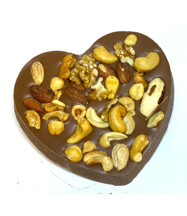 Chocolade hart (S) met noten mix