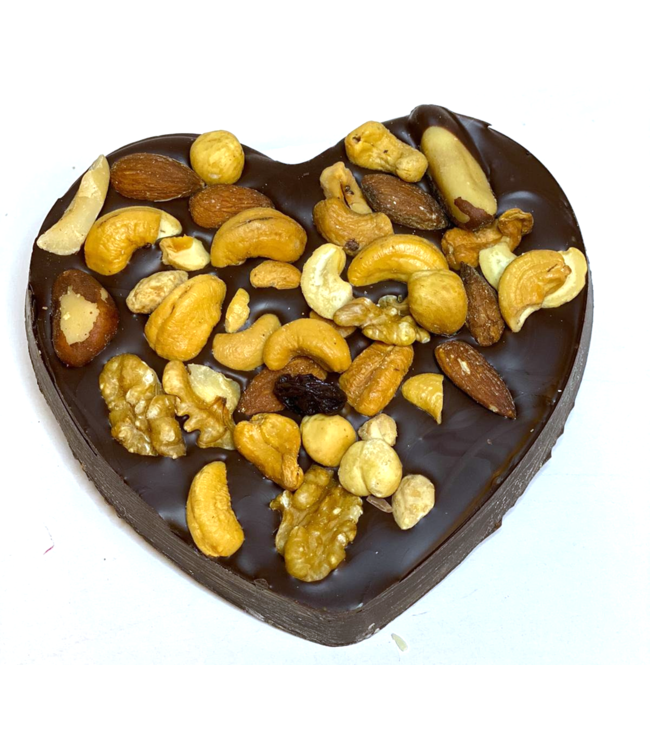 Chocolade hart (S) met noten mix