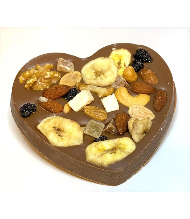 Chocolade hart (S) met tropical mix