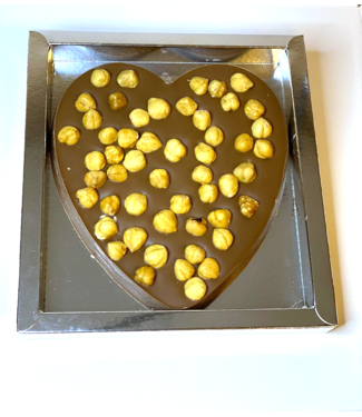Chocolade hart groot met hazelnoten