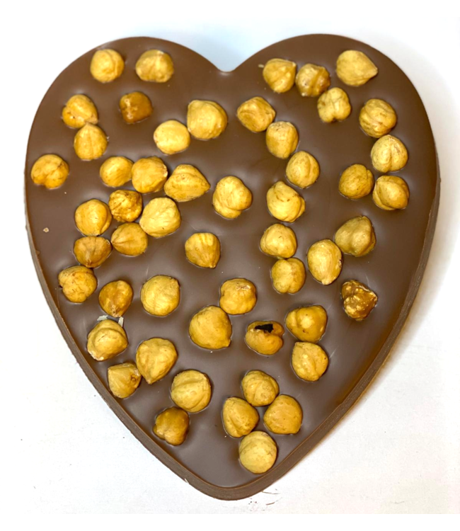 Chocolade hart groot met hazelnoten