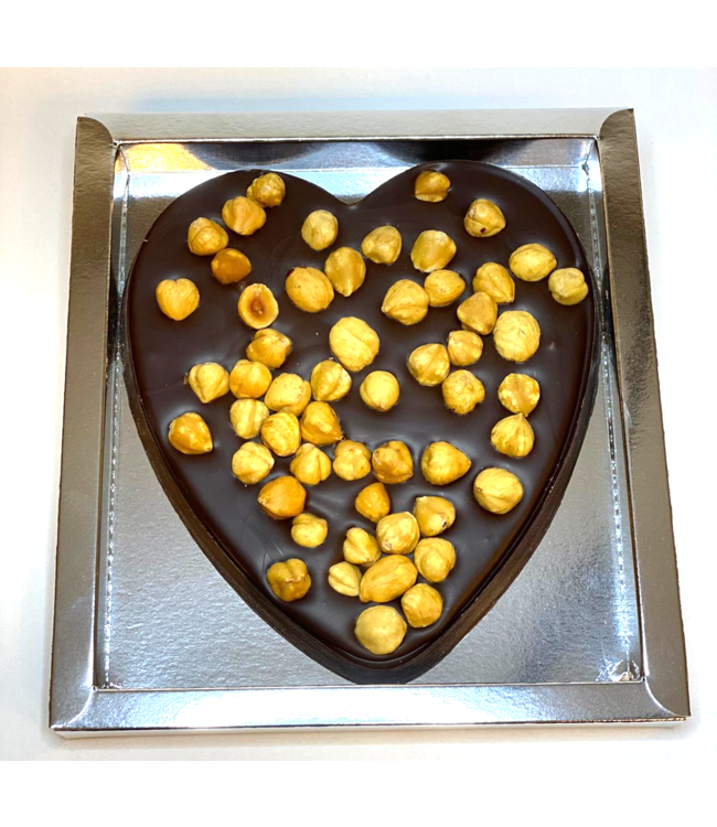 Chocolade hart groot met hazelnoten