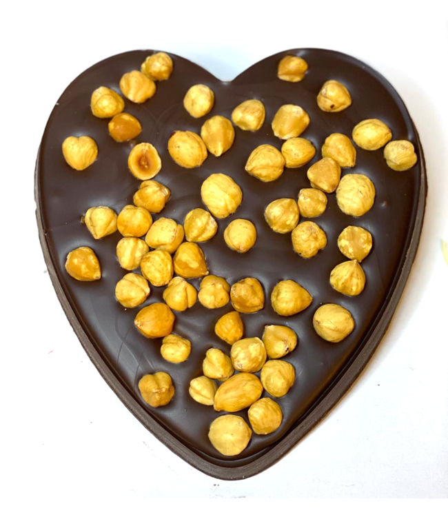 Chocolade hart groot met hazelnoten