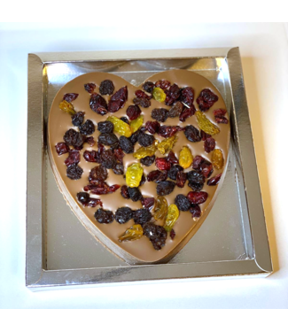 Chocolade hart groot met cranberrie mix