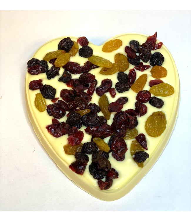 Chocolade hart groot met cranberrie mix