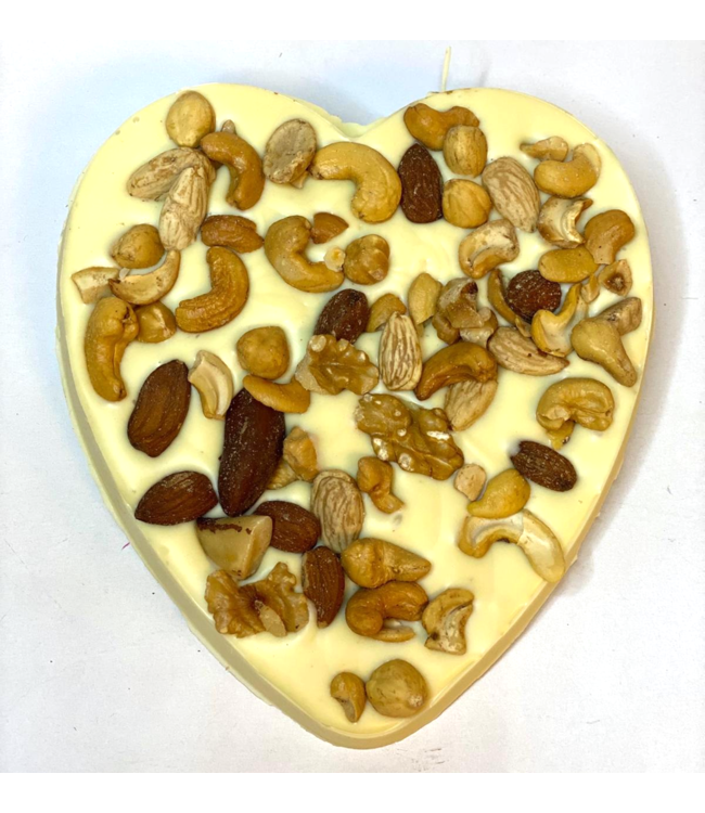Chocolade hart groot met notenmix