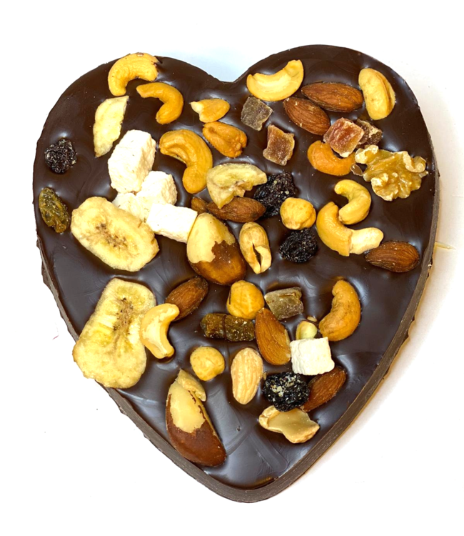 Chocolade hart groot met tropicalmix