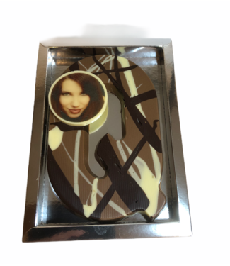 Chocolade letter art deco met foto