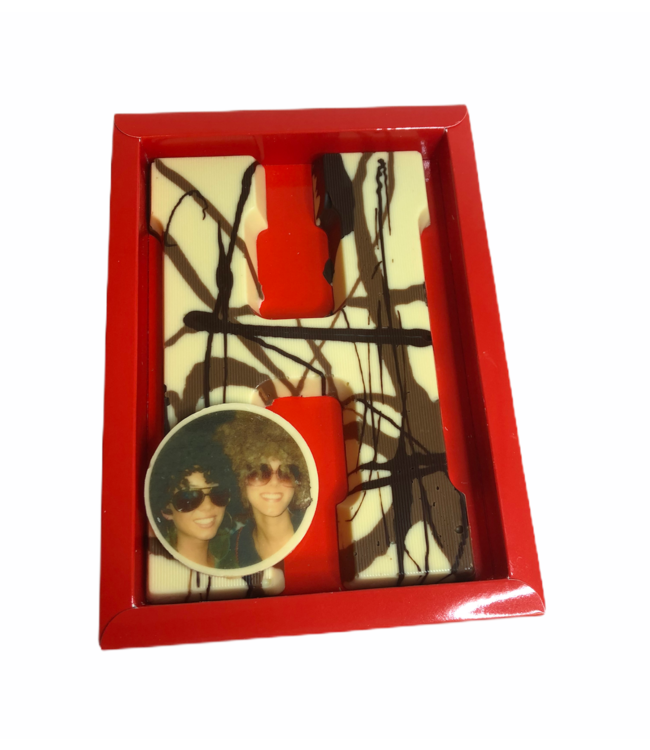 Chocolade letter art deco met foto