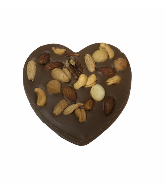 Chocolade hart (S) met macadamia mix