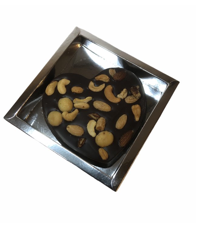 Chocolade hart (S) met macadamia mix