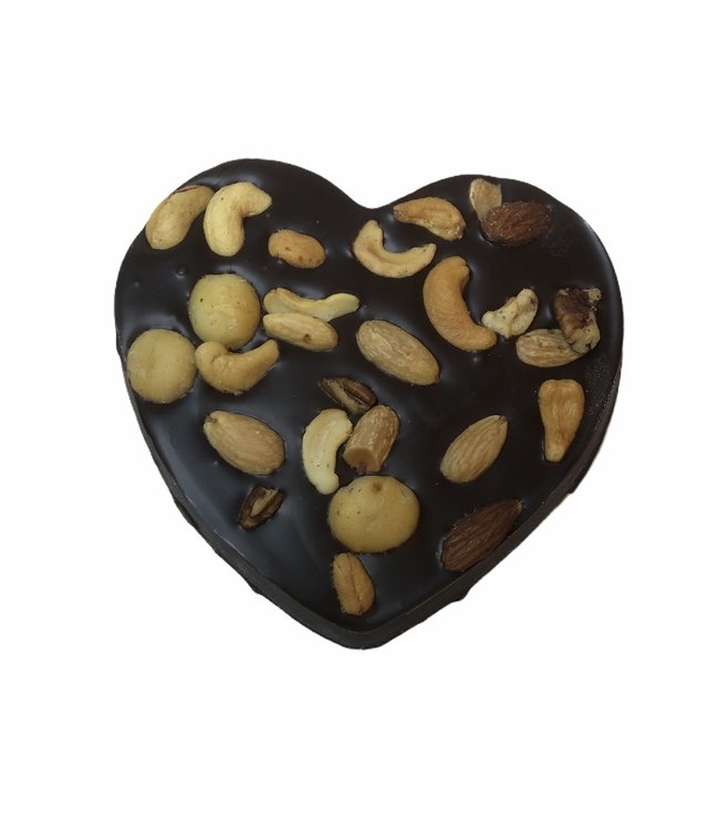 Chocolade hart (S) met macadamia mix