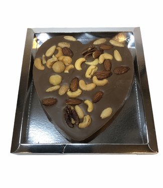 Chocolade hart groot met macadamia mix