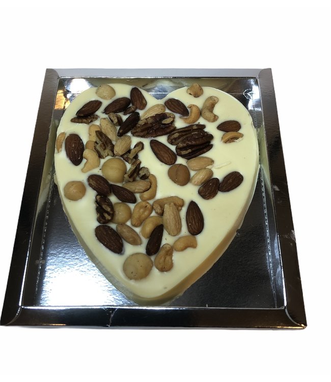 Chocolade hart groot met macadamia mix