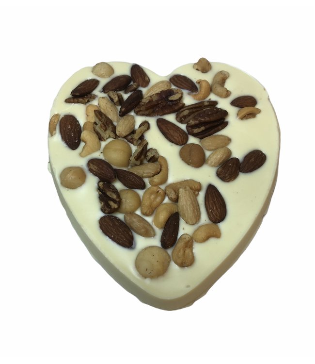 Chocolade hart groot met macadamia mix