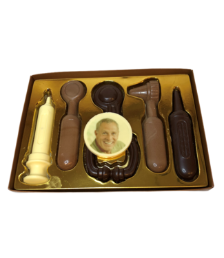 Chocolade dokters gereedschap met foto